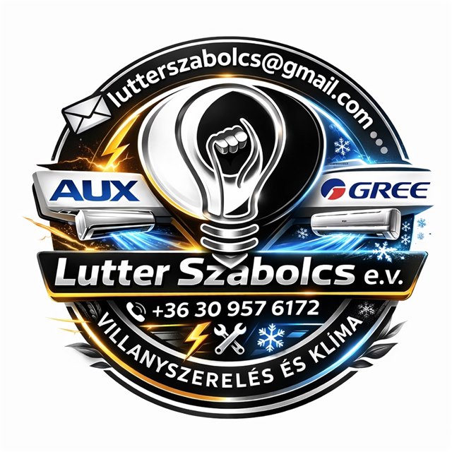 Lutter Szabolcs e.v. villanyszerelés és klíma embléma